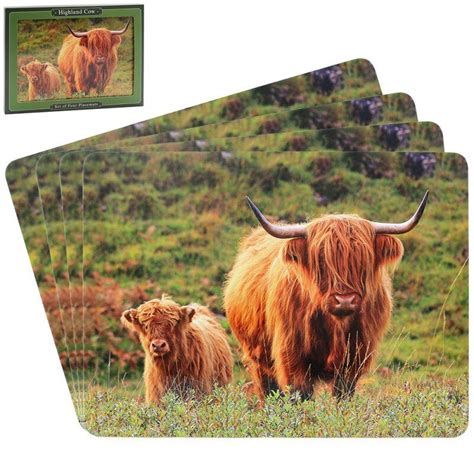 Set Of Placemats Highland Cow And Calf Leonardo Collection Just