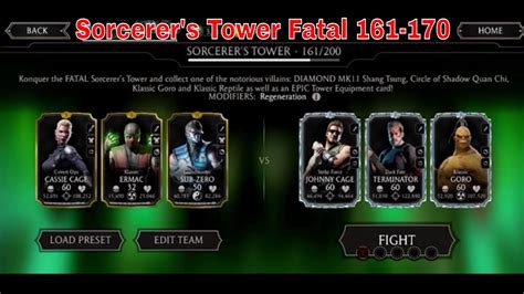 MK Mobile Sorcerer S Tower Fatal 161 170 Rewards How To Beat