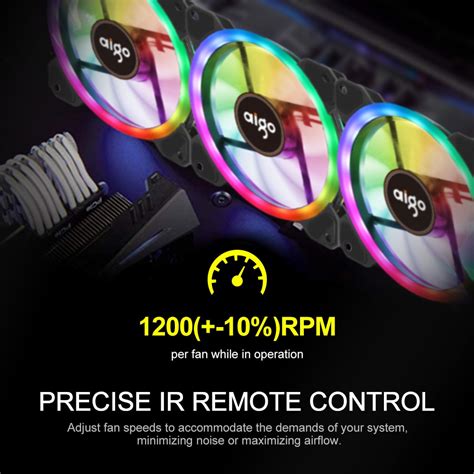 Aigo Dr Pc Case Fan Adjust Rgb Cooling Fan Mm Quiet Ir Remote