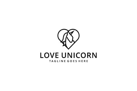 Illustration Love Unicorn Logo Graphic by nadifa99 · Creative Fabrica