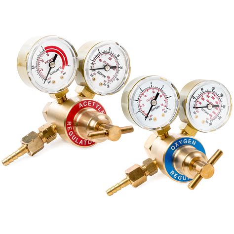 Biltek Dual Gauge Oxygen & Acetylene Solid Brass Regulator for Welding ...