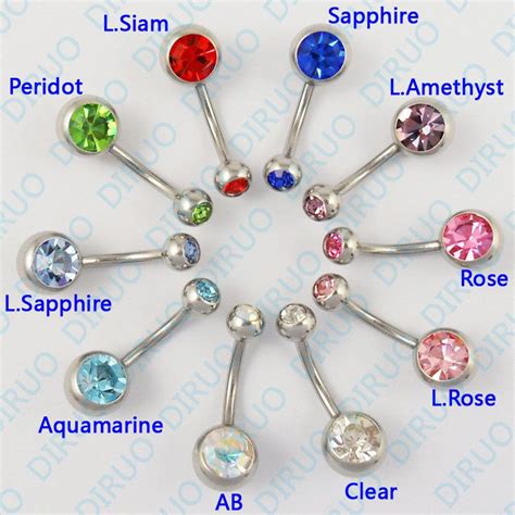 2018 Wholesale Body Piercing Jewelry Crystal Belly Ring Belly Navel Bar