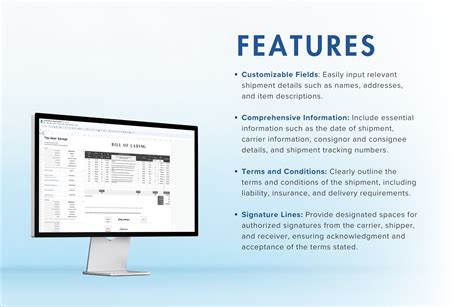 Carrier Bill of Lading Template in Google Sheets, Excel - Download ...