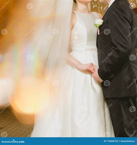 Tema Do Casamento a Noiva E O Noivo De Mãos Dadas Foto de Stock