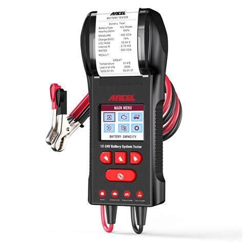 Ancel Bst600 Car Battery Tester Printer 12v 24v