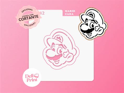 Stencil Mario Cara DeliPrint Cortantes Y Stencils