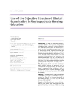 Use Of The Objective Structured Clinical Examination In Use Of