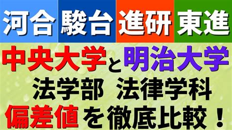 明治大学と中央大学の法学部法律学科の偏差値・難易度を比較【2022年】 Youtube