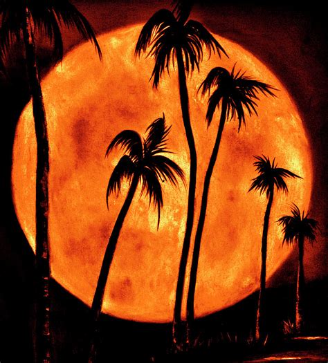 Island Red Macro Moon Painting By Rolly Mouchaty Pixels