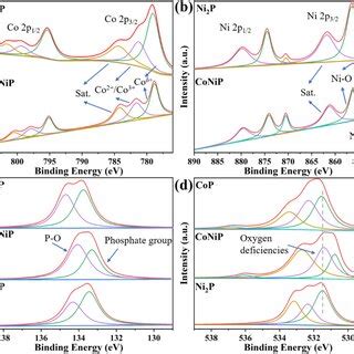 The High Resolution XPS Spectra Of A Co 2p B Ni 2p C P 2p And