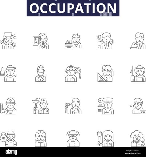 Occupation Line Vector Icons And Signs People Therapy Occupational