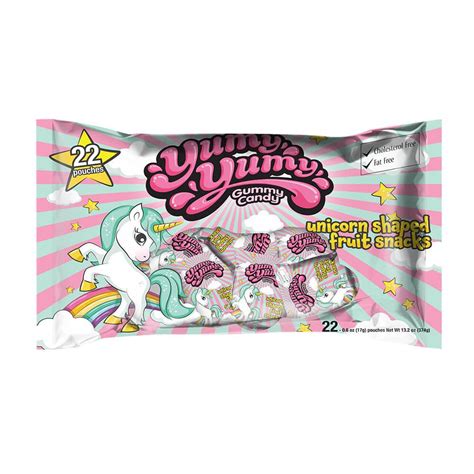 Yumy Yumy Unicorn Fruit Snack Packs 22 Piece Bag Candy Warehouse