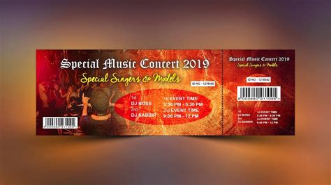 Music Event Ticket Design - Photoshop Tutorial - YouTube