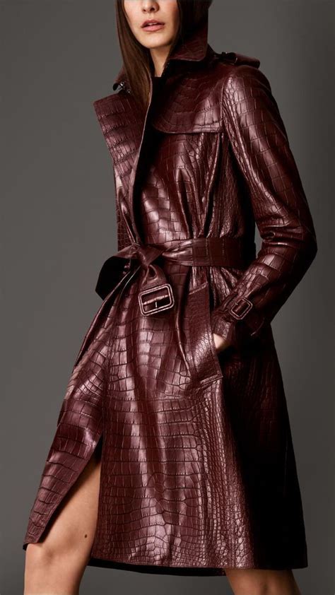 Genuine Alligator Leather Overcoat For Women Long Leather Coat