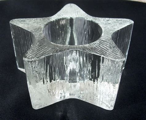 Avon Star Bright Votive Candleholder 1980 Christmas Textured Glass Vintage Candle Holders