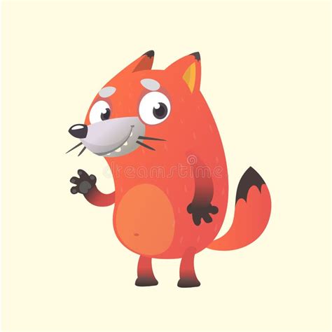 Cute Cartoon Fox Mascot Character Vector Illustration Of An Orange Fox