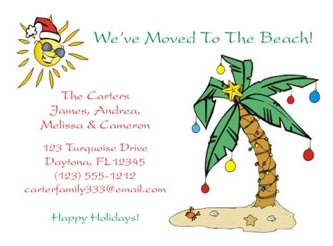 Tropical Holiday Moving Card Details