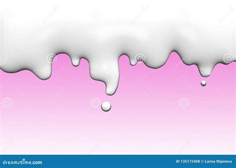 Latte Bianco Di Gocciolamento Fusa Crema Gocciolamenti Del Yogurt Su
