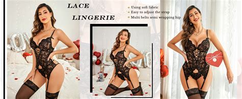 Avidlove Women Lingerie Lace Lingerie Sets With Garter Belts One Piece