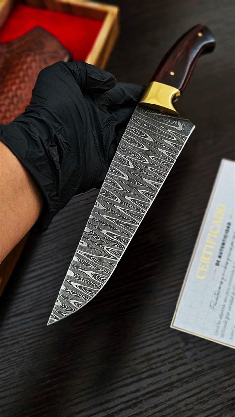 Cuchillo Parrillero en Acero de Damasco Patrón Escalera Cuchillos