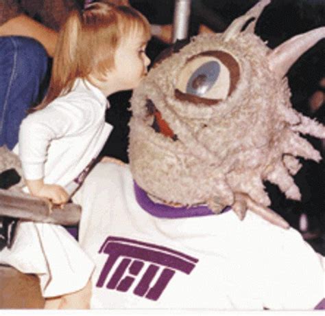 TCU’s mascot SuperFrog, moments before consuming an unwitting child ...