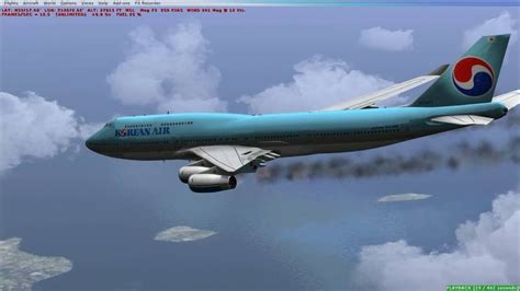 Korean Air 747 400 28000 Feet All Engine Fire Emergency Landing Che