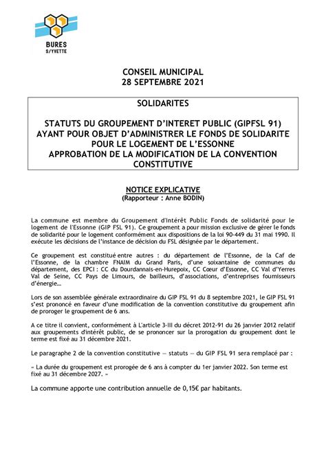 Calaméo 17 NOTICE PROJETDELIB Convention Constitutive GIP FSL 91