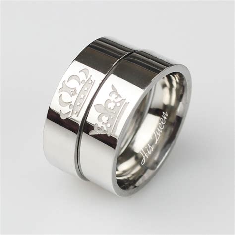 King Queen Ring Titanium His Queen Her King Ring For Couple