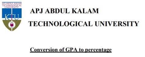 Ktu Cgpa To Percentage Calculator Online Free