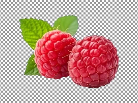 Premium PSD Fresh Raspberry Pair Isolated On Transparent Background