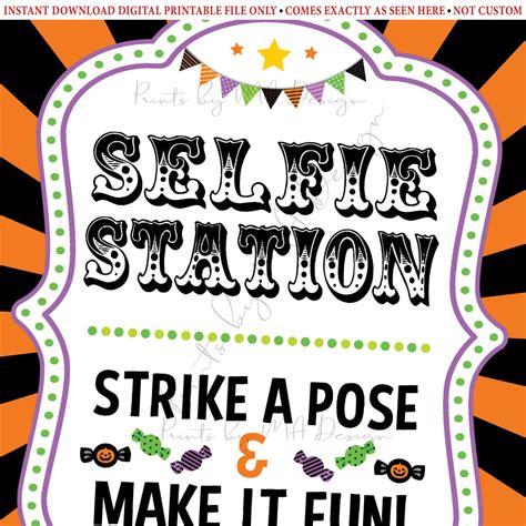 Halloween Selfie Station Sign Carnival Theme Halloween Party Circus