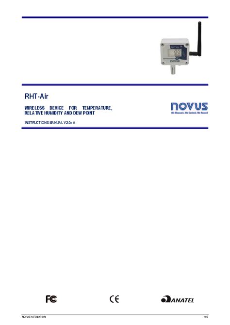 Novus Rht Air Wireless Temperature And Humidity Transmitter