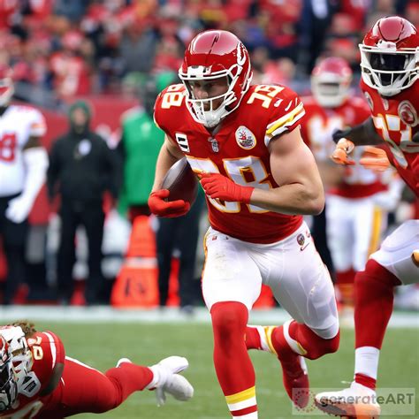 Travis Kelce Running - Football Domination | GenerateArt