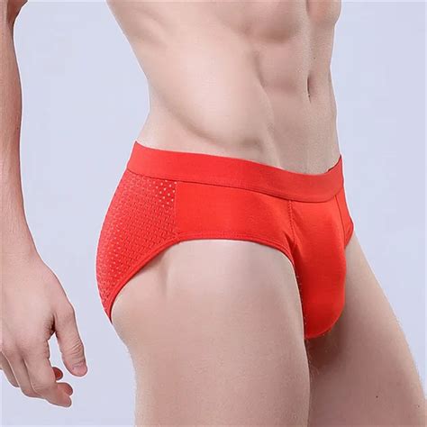 Brand Fashion Low Waist Mens Underwear Breathable Openwork Sexy Briefs