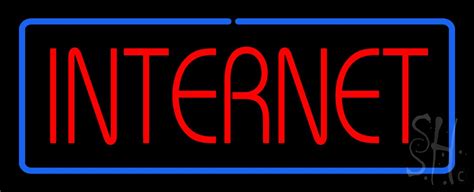 Red Internet Blue Border Neon Sign Internet Neon Signs Everything Neon