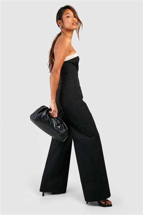 Bandeau Tailored Contrast Jumpsuit