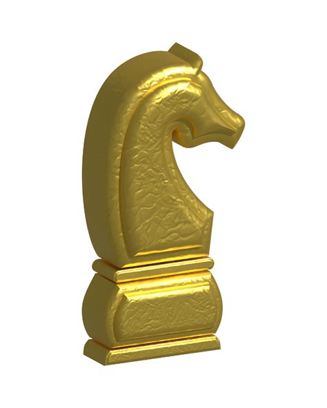 Gold Chess Knight 3D Render 11306678 PNG