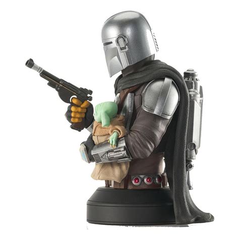 Gentle Giant Buste 16 The Mandalorian With Grogu Star Wars The