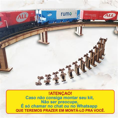 Rampa Modular Coluna Ferromodelismo Trem Escala HO 1/87 para Maquetes