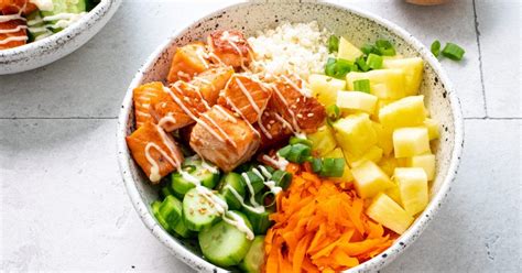 Salmon Poke Bowl With Spicy Lime Mayo Realpaleodiet Thepaleodiet Salmon Poke Bowl Recipe Tuna