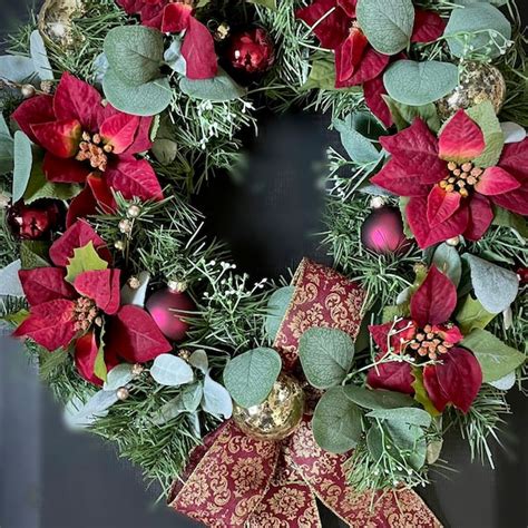 Poinsettia Wreath - Etsy