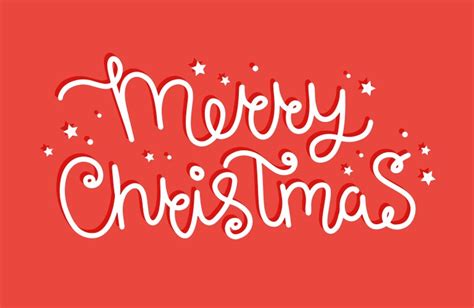 Merry Christmas Brush Hand Lettering Royalty Free Vector