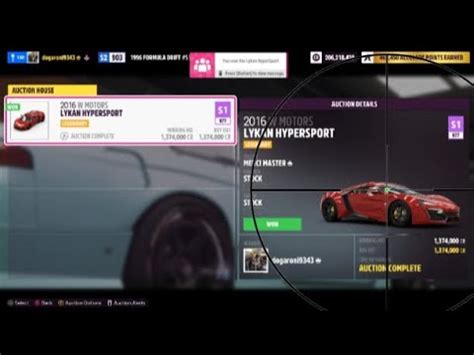 2016 W Motors Lykan HyperSport Auction House Sniping Forza Horizon 5