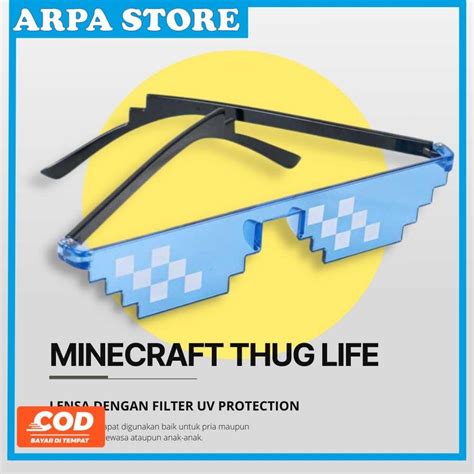 Jual Sozzy Kacamata Model Pixel Minecraft Mosaics Thug Life W0124