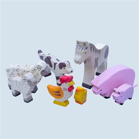 Holztiger Bauernhof Spielfiguren Set Teilig Maman Et Bebe