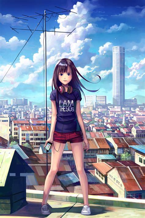 Beautiful Eyes — Animecorecollection Rooftop Girl By Feigiap Anime