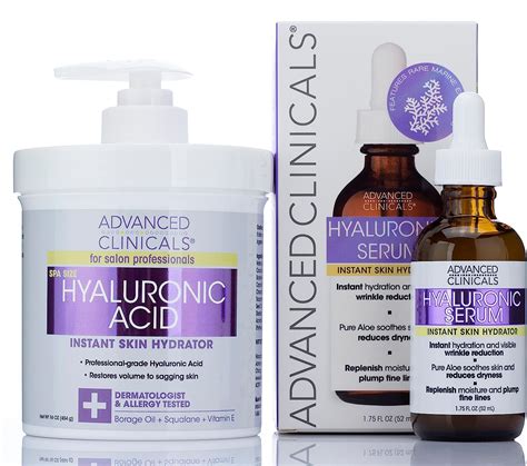 Advanced Clinicals Hyaluronic Acid Cream And Hyaluronic Acid Serum Skin