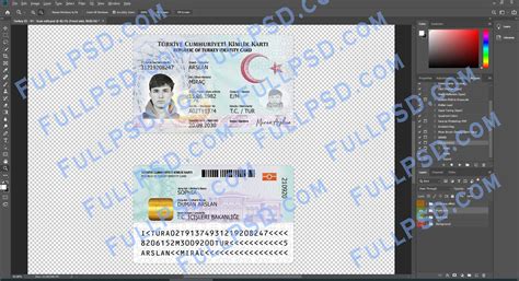 Download Turkey Id Card V1 Psd File Photoshop Template Editable Fullpsd