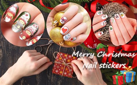 72 Sheets Christmas Nail Art Stickers EBANKU 3D Water Transfer Nail