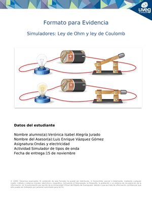 OE EA2 Formato Es La Tarea Formato Para Evidencia Experimento